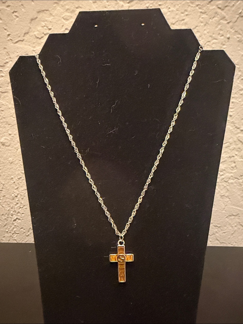 Inspired Cross Pendant Necklace on Silver Chain - Women's Religious Jewelry